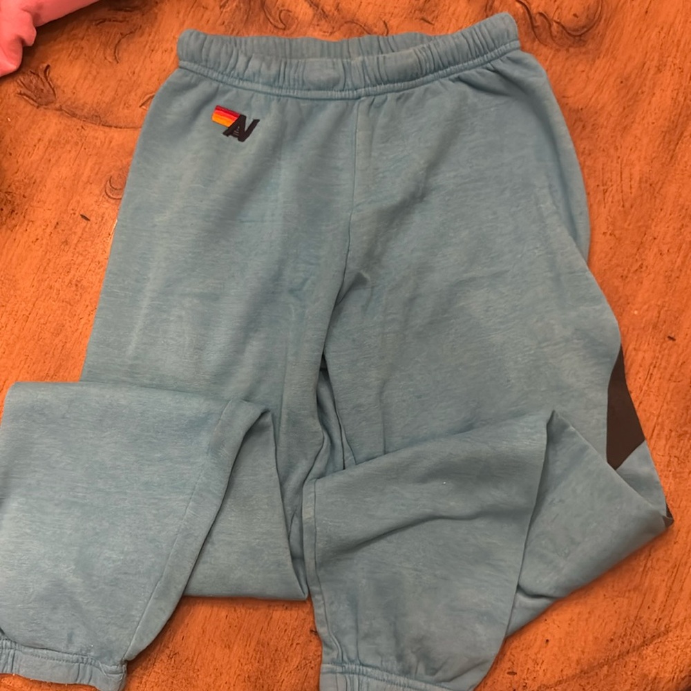 Aviator nation sweatpants.  Blue with black lighting bolt size xs
